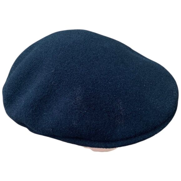 Vintage KANGOL 502 Wool Flat Cabbie Newsboy Cap Black L/XL Made in Great Britain - Picture 5 of 9